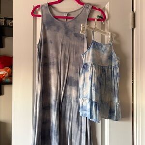 Old Navy Blue Tie-Dye mommy and me Dress Set